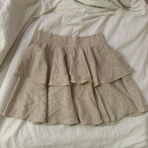 Elegant Beige Tiered Skirt